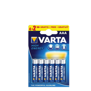 ΜΠΑΤΑΡΙΕΣ VARTA HIGH ENERGY ALKALINE AAA  BLISTER 4+2 TEM